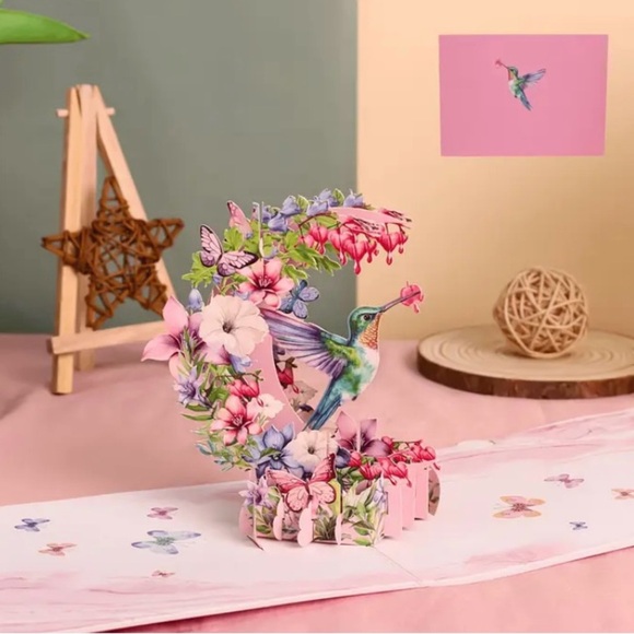 Floral Hummingbird 3D Card - Picture 4 of 4